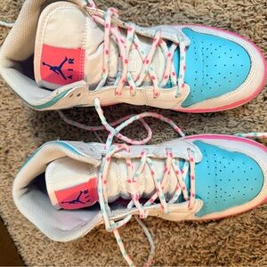 Nike Kids Sneakers - Blue, Pink, and White